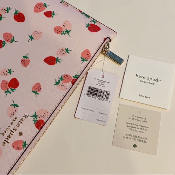 🍓Kate Spade Strawberry Universal Laptop Sleeve - Picture 6 of 6